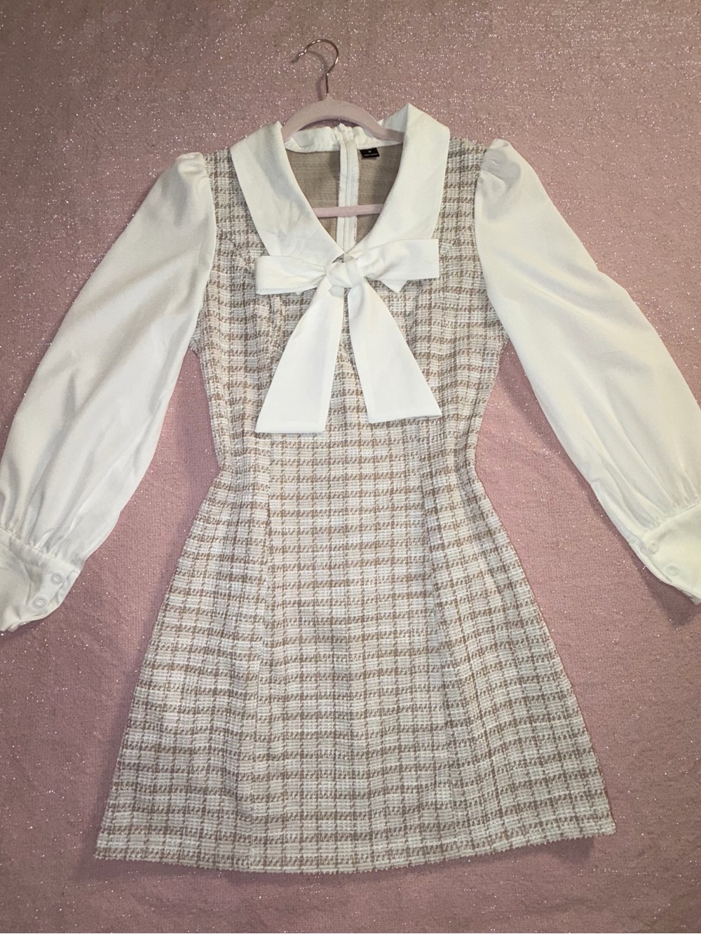 Plaid Tweed Mini Dress